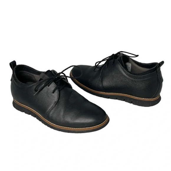 HUSH PUPPIES Mens Colby Black Pebble Grain Oxford Shoes Lace Up Classic Size 8 - Picture 12 of 12